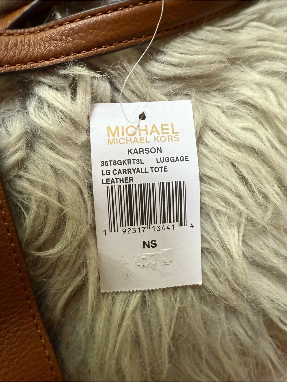 Michael Kors Cognac Pebbled Leather Tote with Gold Hardware